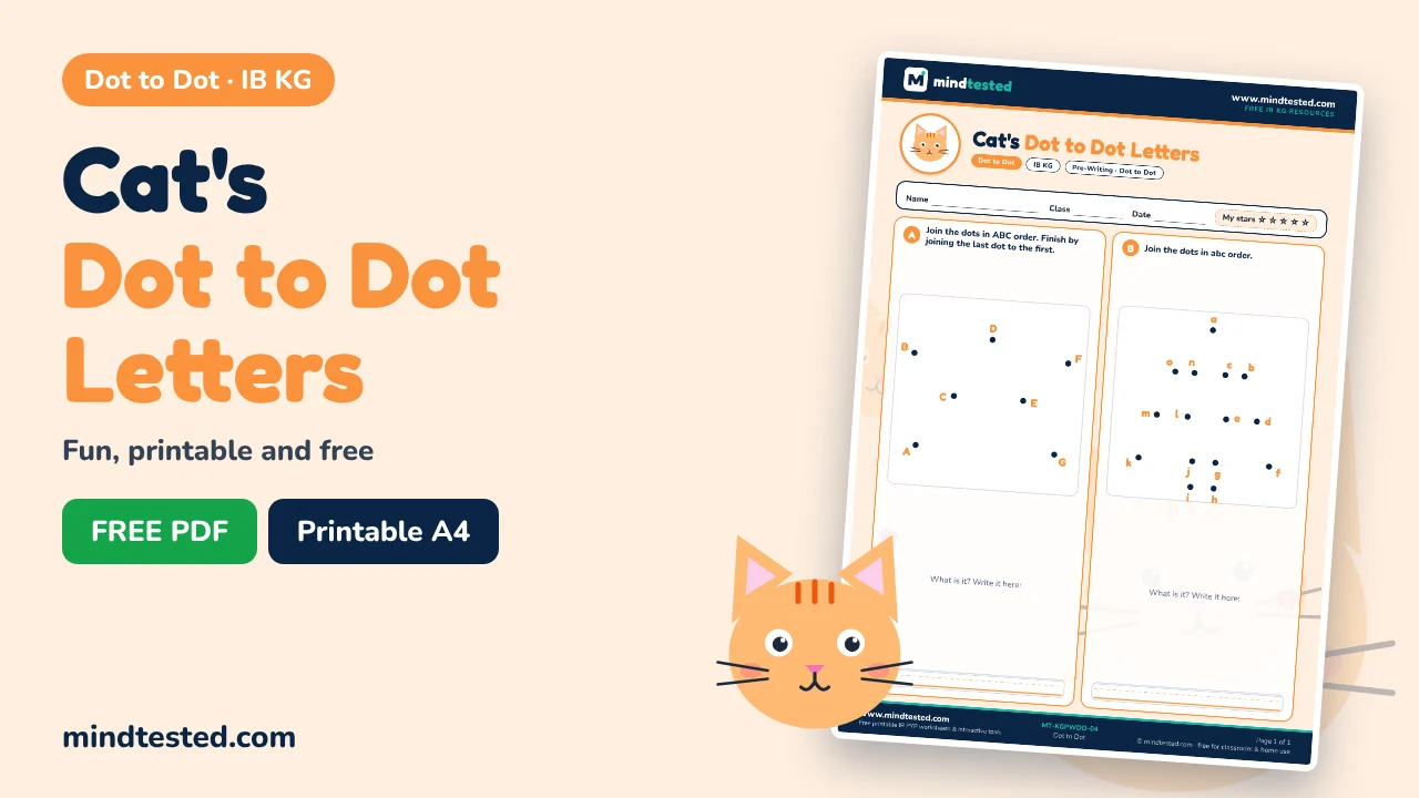 Dot to Dot Letters Worksheet – Dot to Dot (IB KG Pre-Writing Skills)