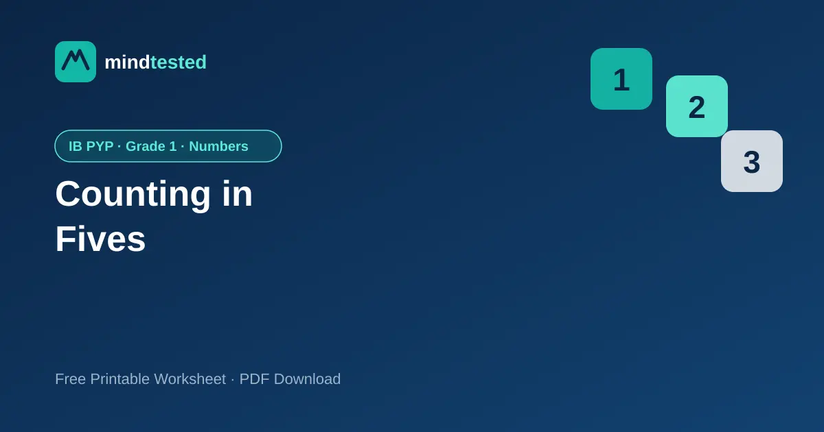 IB PYP Grade 1 Mathematics: Counting in Fives Worksheet